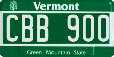 VT license plate CBB900