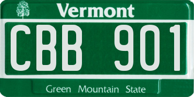 VT license plate CBB901