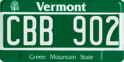 VT license plate CBB902