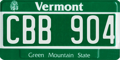 VT license plate CBB904