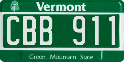 VT license plate CBB911