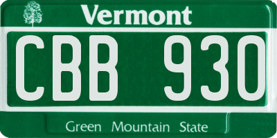 VT license plate CBB930