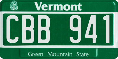 VT license plate CBB941