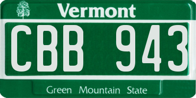 VT license plate CBB943