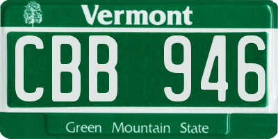 VT license plate CBB946