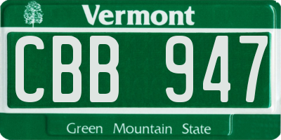 VT license plate CBB947