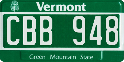 VT license plate CBB948