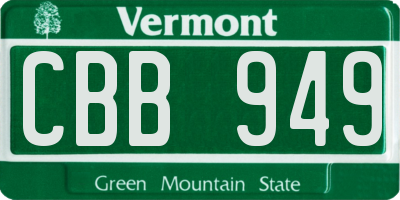 VT license plate CBB949