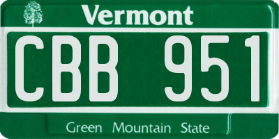 VT license plate CBB951