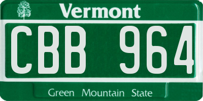 VT license plate CBB964