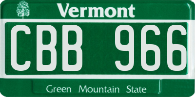 VT license plate CBB966