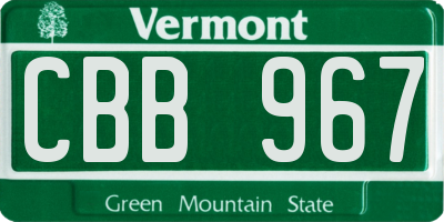 VT license plate CBB967