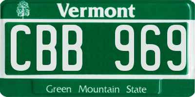 VT license plate CBB969