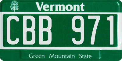 VT license plate CBB971