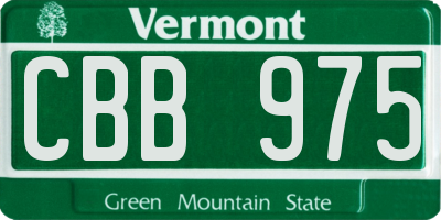 VT license plate CBB975
