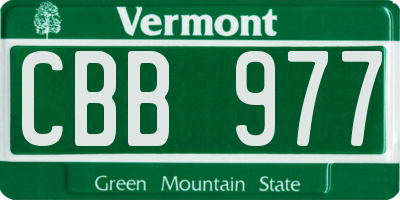 VT license plate CBB977