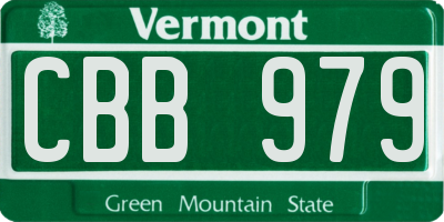 VT license plate CBB979