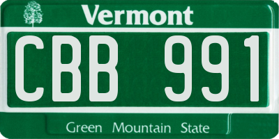 VT license plate CBB991