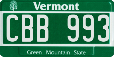 VT license plate CBB993
