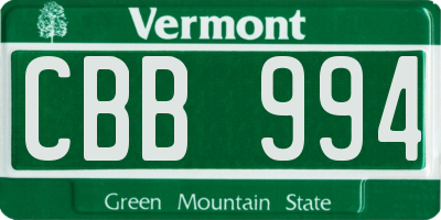 VT license plate CBB994