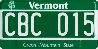 VT license plate CBC015