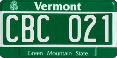 VT license plate CBC021