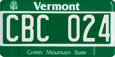 VT license plate CBC024