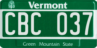 VT license plate CBC037
