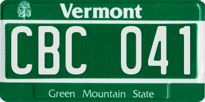 VT license plate CBC041
