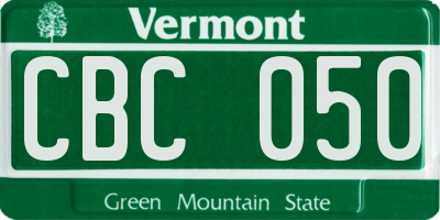 VT license plate CBC050