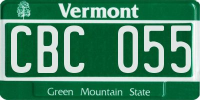 VT license plate CBC055