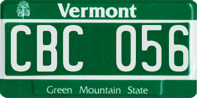 VT license plate CBC056
