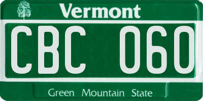 VT license plate CBC060