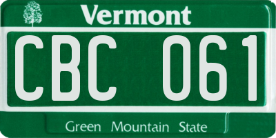 VT license plate CBC061