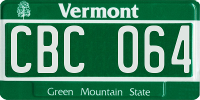VT license plate CBC064
