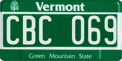 VT license plate CBC069