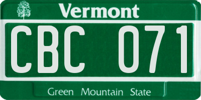 VT license plate CBC071