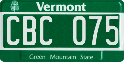 VT license plate CBC075