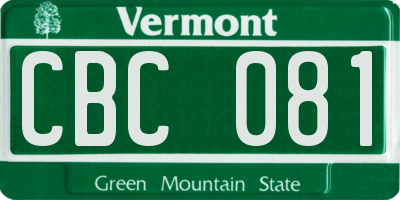 VT license plate CBC081