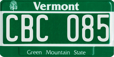 VT license plate CBC085