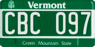 VT license plate CBC097