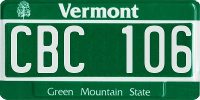 VT license plate CBC106