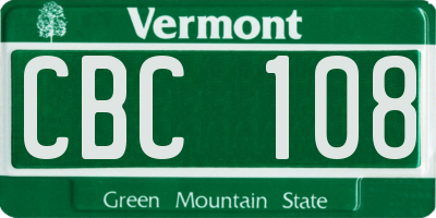 VT license plate CBC108