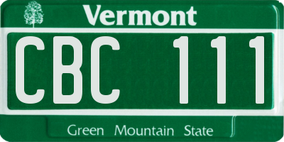 VT license plate CBC111
