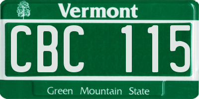 VT license plate CBC115