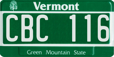 VT license plate CBC116
