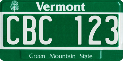 VT license plate CBC123