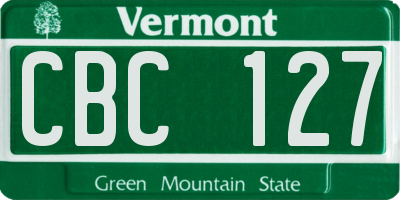 VT license plate CBC127
