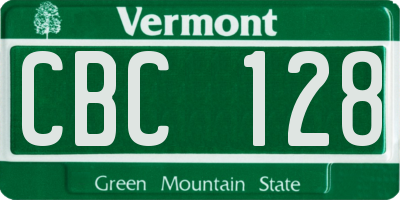 VT license plate CBC128