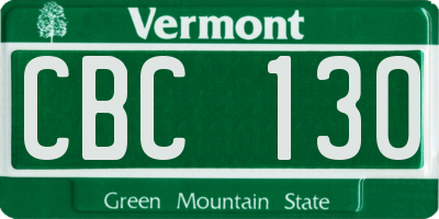 VT license plate CBC130